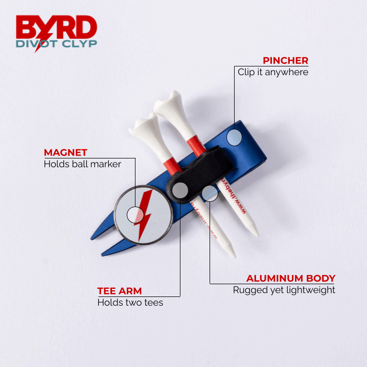 THE BYRD GOLF DIVOT CLYP - Only Golf Tool That Organizes Gear